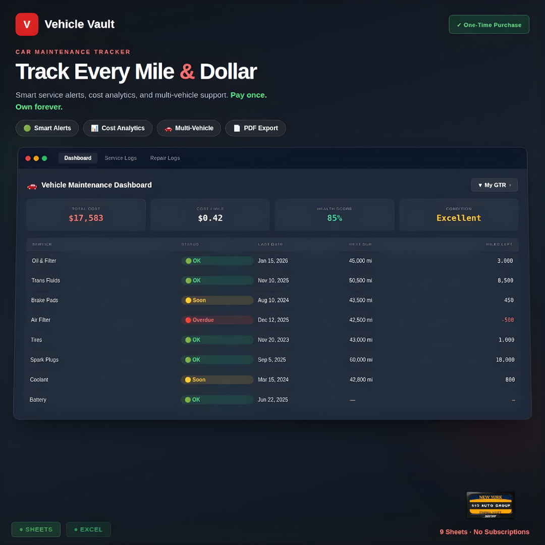 VehicleVault - Car Maintenance Tracker