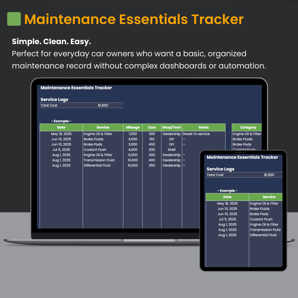 Ultimate Car Maintenance Tracker
