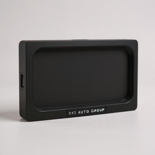 Stealth plate curtain USA style – License plate covered - side angle of frame